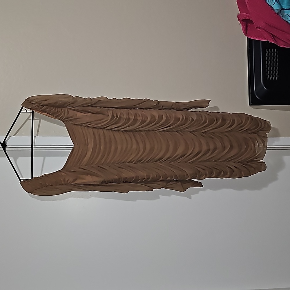 Used once, tan long dress, size 3x